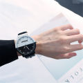 1 Pair Candycat Men Women Lover Couple Watches Fashion Black White Students Simple Retro Quartz Student Watches Large Dial Round Shape Girls Boys Wristwatches. 