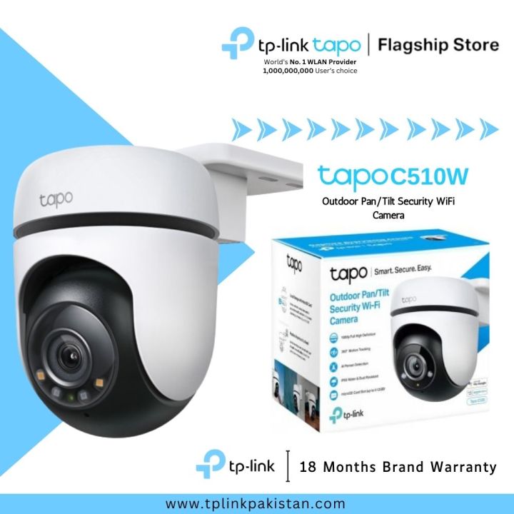 TP-Link Wi-Fi Camera Tapo C510W Outdoor Pan/Tilt Security WiFi Camera - 18 Months Brand Warranty