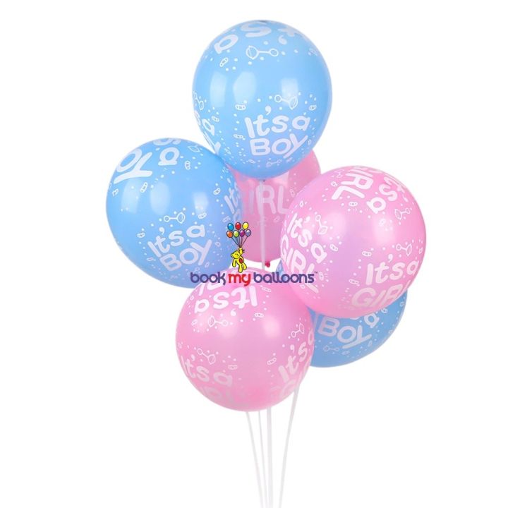 10 Pieces Its A Boy/Girl Latex Balloons Baby Boy and Baby Girl for Baby ...