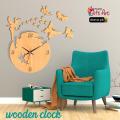 Gift Art - Fairy Wooden Wall Clock, Girls Favorite 3D Laser Cut Wall Clock In Modern Fairy With Stars & Butterflies. 