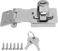 2.5 inch Hasp Locks with Keys, Chrome Plated Twist Knob Keyed Locking Hasp for Drawers, Cabinets, Closets, Boxes, Showcase (Silver). 