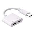 2 in 1 Dual Type C Headphone Adapter USBC Splitter Jack AUX Audio Charging Converter for Huawei Samsung Xiaomi. 