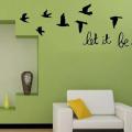 Fashion Silhouette of Flying Bird Let It Be Wall Art Sticker Home Decal Decor. 
