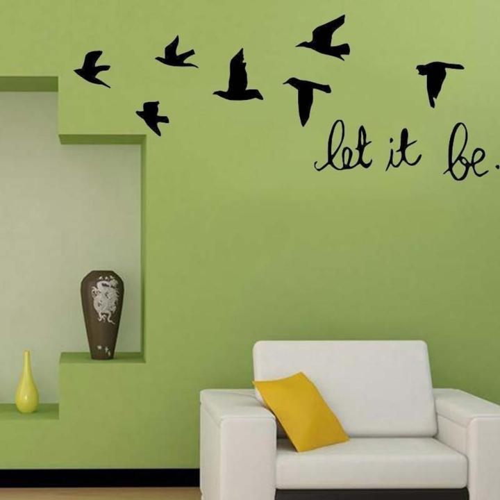 Fashion Silhouette of Flying Bird Let It Be Wall Art Sticker Home Decal Decor