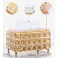 Crystal Makeup Brush Liner Mascara Holder Organizer Square Design Cosmetics Tools Container Comb Holder Pen Pencil Holder Storage Holder for Home Dressing Table and Birthday Gift. 