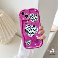 For Samsung A24 A12 A14 A23 A32 A13 A50 A30s A04 A03 A03s A04s A52 A02s A20 A30 A20s A10s A51 A21s A11 Pink Love Heart Leopard Pattern Wavy Curved Edge Glossy Case Soft Cover. 