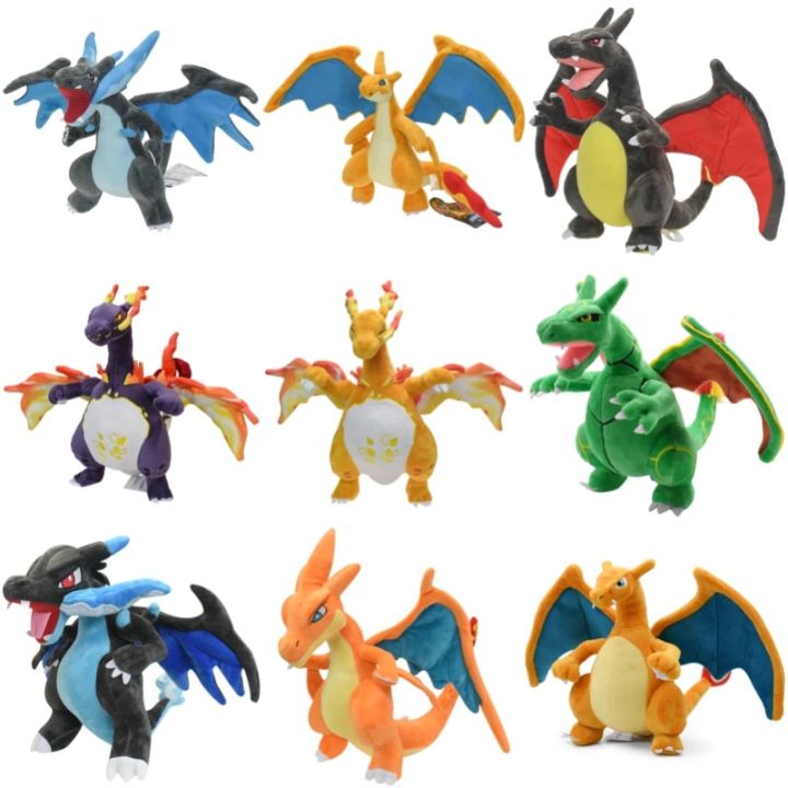 CGGJNUOH 16 Styles Pokemon Mega Charizard X Y Soft Plush Toys Cute Anime Figure Shiny Gigantamax Rayquaza Charizard Stuffed Peluche Dolls
