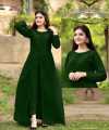 Button Centre Cut Style Long Frock With Plain Trouser/ Long Maxi with Trouser/Readymade/Maxi for GIRLS. 