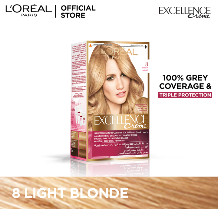 LOreal Paris Excellence Creme - 8 Light Blonde Hair Color