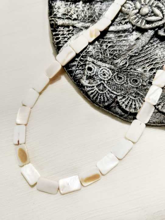 10pcs Natural Flat Rectangle White Mother of Pearl Sea Shell Beads for Crafting - DIY Crafting Elegant Jewelry Making Supplies