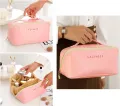 Waterproof Makeup Storage Bag | Makeup Brushes Bag & Toiletries Organizers with Full of Storage | Cosmetic Brush Kit | Make Up Bags Pouch with Zipper For Travelling | Multipurpose Traveling Cosmetic Bags for Women. 
