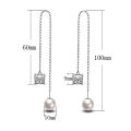 Women Silver Plated Thin Chain String Dangle Long Line Liner Threader Earrings. 