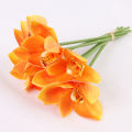 6pcs Real Touch Artificial Orchid Flowers Pink Plastic Bouquet Butterfly Flower Home Wedding Living Room Table Decor Plants. 