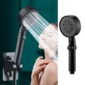 Five-Speed Multi-Function Large Water Spray Super Supercharged Shower Shower Head Black Silver Shower Head Single Head. 