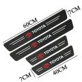 4pcs Universal Car Door Side Step Threshold Sticker Carbon Fiber Threshold Strip Protection Sticker for toyota. 
