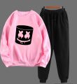 Marshmello Printed Fleece Full Sleeves Pull Over Sweatshirt & Trouser Tracksuit For Men & Boys. 
