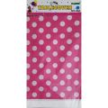 DARK PINK POLKA DOT TABLE COVER FOR TABLE DECORATION. 