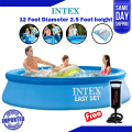 Easy Set Swimming Pool For Adults + FREE Air Pump Diameter 12 Feet Depth 2.5 feet Model (28130). 