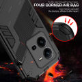 Relaxtoo For Vivo V25e 4G Punk Phone Case Hard Shockproof TPU Back Cover Metallic Stylish Shockproof Phone Safety Case With Holder. 