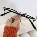 Women Men Semi Rimless Anti Blue Light Eyewears Square Frame Reading Goggle Computer Glasses. 