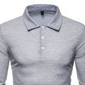 Pullover Shirt Long Sleeve Buttons Neck Turn-Down Collar Top. 