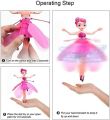 USB Rechargeable Magic Flying Fairy Princess Doll for Kids - Gesture Sensing Hand Control Pixie Dancer Toy with LED Lights, Perfect Indoor Mini Flying Toy for Girls. 