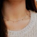 Exquisite Gold Layered Tiny Small Star Charm Choker Necklace For Girls. 