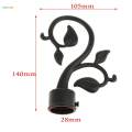 2Pcs Curtain Rod Ends Drapery Pole Head for Dia. 28mm Rod Leaf#Black. 