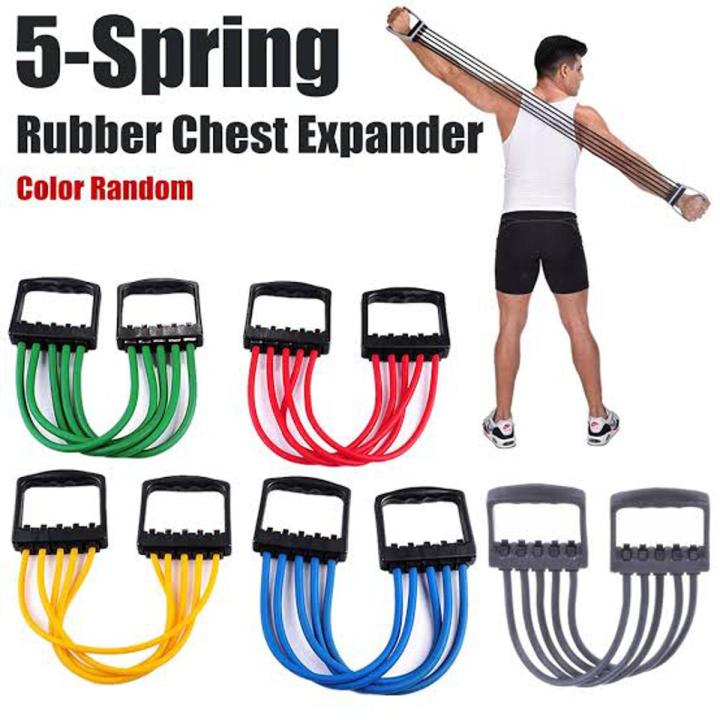 5 Springs Chest Expander Strength Arm Chest Pull Fitness