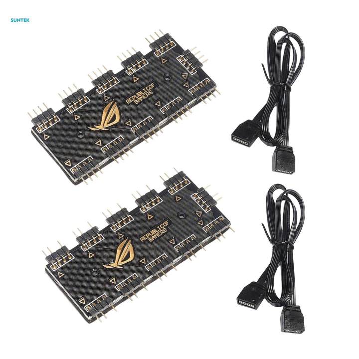 Computer Fan RGB Hub Computer RGB Hub RGB LED Splitter Hub for Computer 12V