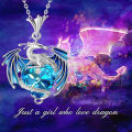 Luxury Fashion Colorful Crystal Dragon Pendant Necklace for Women Exquisite Blue Purple Dragon Necklace Cute Dragon Jewelry Gift. 