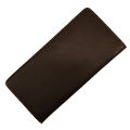 Long Brown Plain Leather Wallets. 