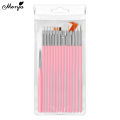 Monja 15Pcs/Set Nail Art Brush Acrylic UV Gel French Design Painting Line Manicure Brush Rhinestone Embellished Manicure Tools. 