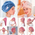 Best Quality Dry Bath Hair Drying Cap Towel Head Wrap Hat Super Absorbent Shower Cap For Women And For Girls, Hair Wrap Towel, Hair Dry Turban Towel Wraps Solid Color Dry Hair Cap Unisex Soft Bath Head Wraps microfiber towel for Women Quick Drying Towel. 
