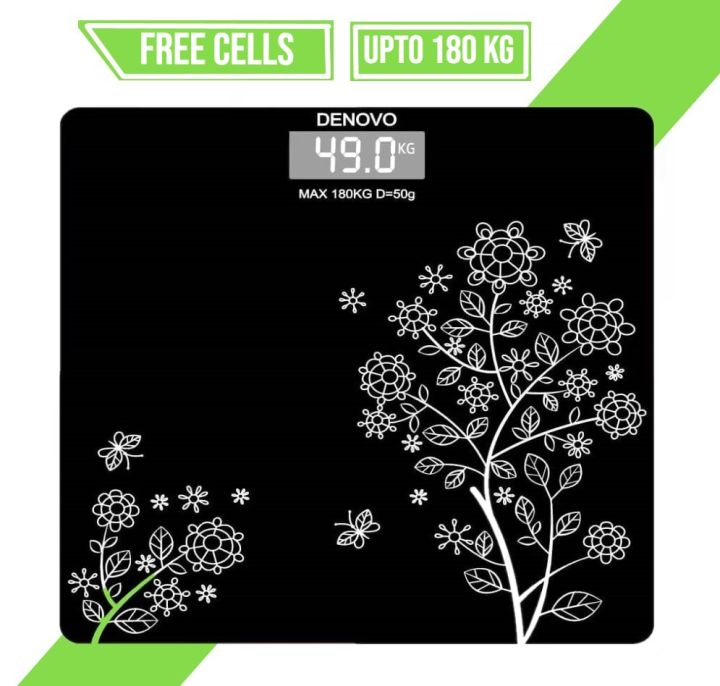 Tempered Glass Electronic Digital Body Weight Scale, Bathroom Scale 180 KG with LCD Display Weight Machine