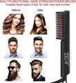3 IN 1 Beard Straightener, Straightening Brush For Curly Hair Ceramic Flat Iron Hair Straightener Brush Hair Straightener Brush For Men Curly Beard Care Beard Straightener Pick. 