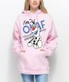 IAM OLAF pink New Fashion Printed Fleece High Quality Hoodie For Womens. 