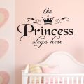 Size : 1.5 X 1 Feet - The Princess OR Prince Sleep Here Self Adhesive Wall Sticker for Children Kids Boy Girl Bed Room Decoration Interior Home  Decor Lovers -  Black Color- rising arts. 