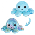 Reversible Octopus 2 in 1 Happy and Sad face Plush toy. 