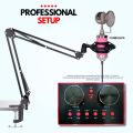 100% Metal Vintage BM800 Condenser Microphone Kit with SoundCard – Professional Studio Recording Mic for Podcasting, Gaming, Singing, ASMR, Live Streaming & Voiceover – Includes Suspension Arm, Shock Mount, Pop Filter & XLR Cable by Blendzii Outleex. 