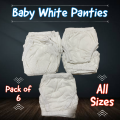 Baby White Panty - White Underwear / Diaper Cover For Babies 0-6 Years. 