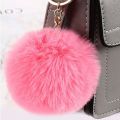 Fluffy Fur Keychain Soft Faux Fur Ball Car Keyring Pompom Key Chains Key holder Women Bag Pendant Jewelry Gifts. 