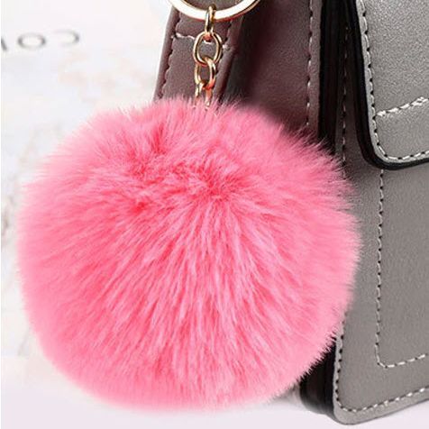 Fluffy Fur Keychain Soft Faux Fur Ball Car Keyring Pompom Key Chains Key holder Women Bag Pendant Jewelry Gifts
