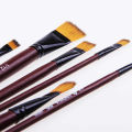 Artistic Paint Brushes / Flat Brush / Yinghua Paint Brush Art #SS-6pcs-FB-Brown. 