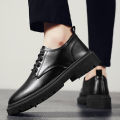 LAMALILI Business Leather Shoes For Men British Black Lace-up Shoes Casual Formal Leather Shoes. 