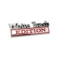 2 PCS Car Metal Modification Standard White Trash Edition Car Label Stickers WHITE TRASH. 