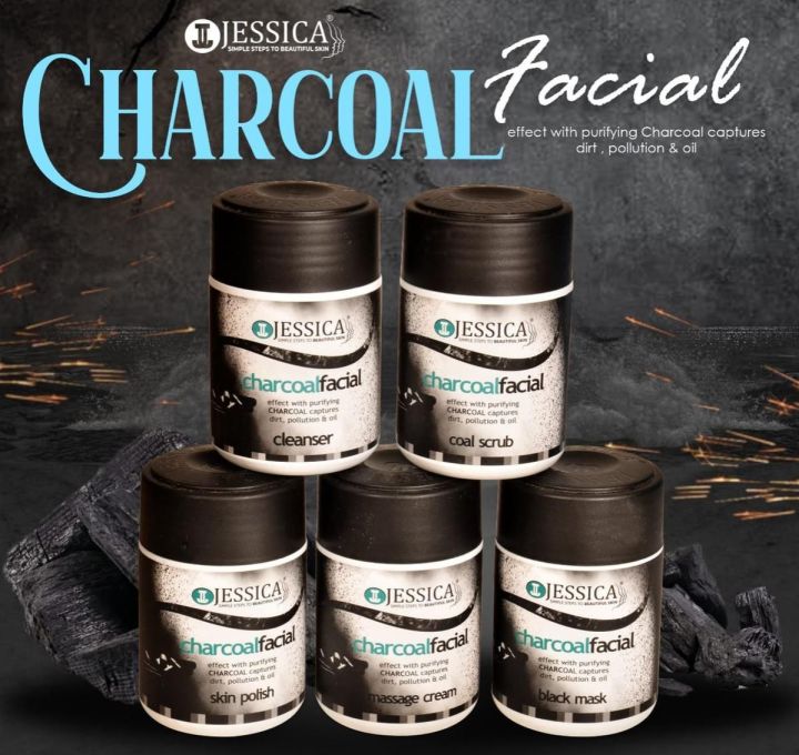 Jessica Charcoal Facial Kit - 250ml 5 Steps