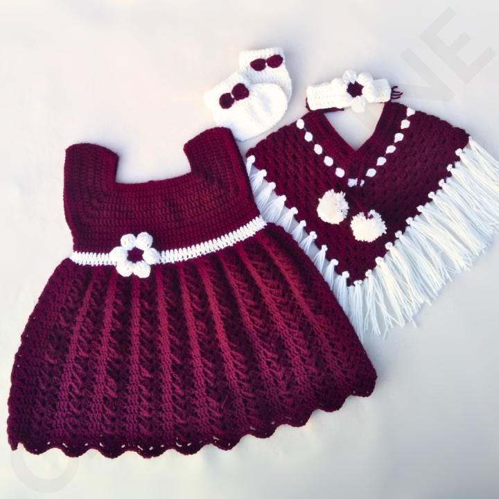4%20pieces%20Crochet%20Woolen%20Dress%20set%20for%20baby%20girl%20%7C%20CrochetLine%20-%20Image%204