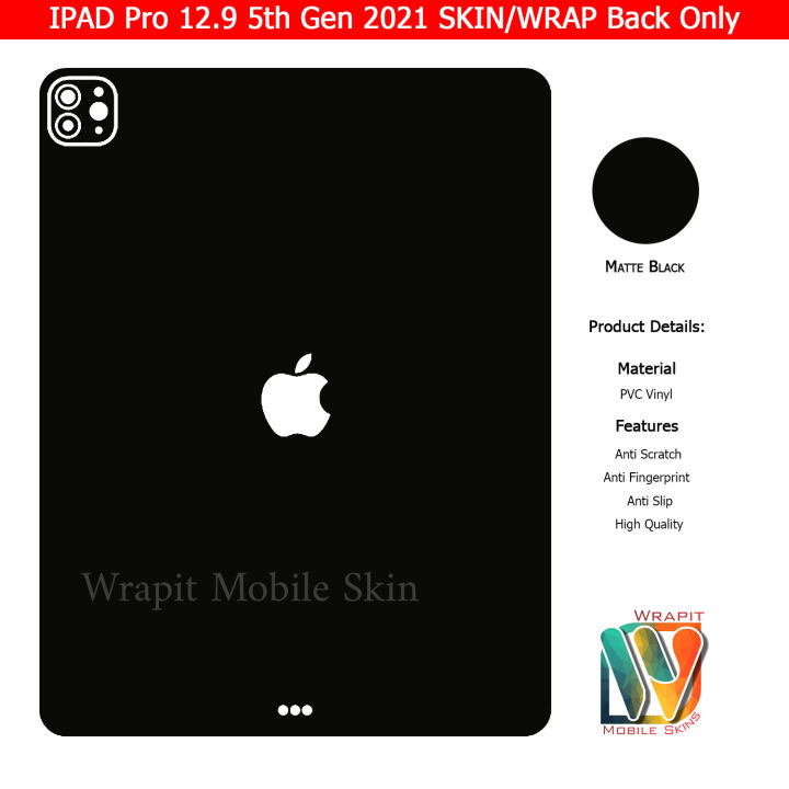 IPad%20Pro%2012.9%205th%20Gen%202021%20Carbon%20series%20Back%20Only%20Skin%20-%20Image%202