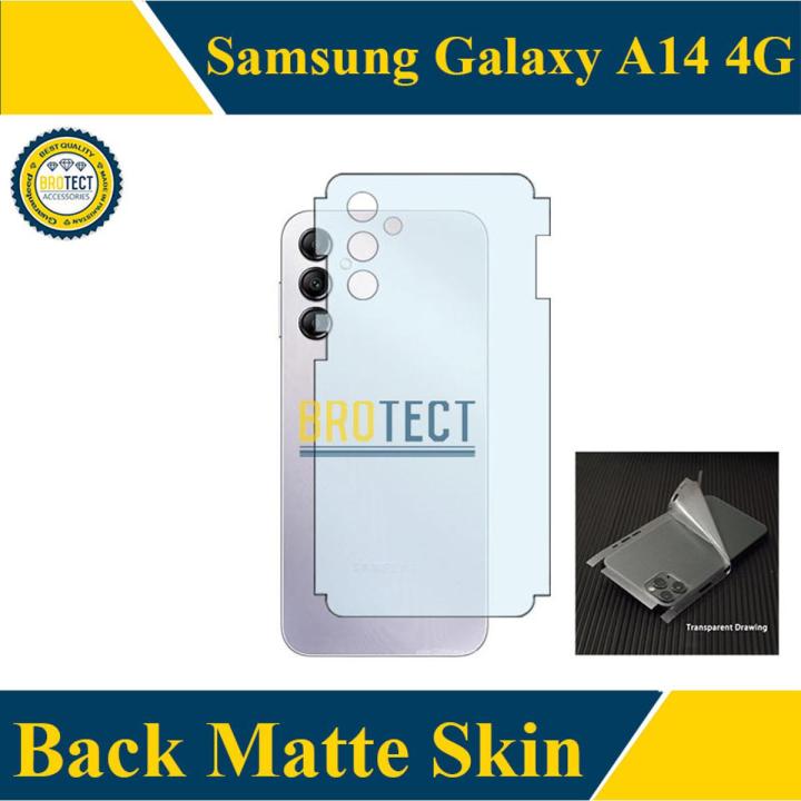 Samsung Galaxy A14 4G Back Matte Protector Soft Skin Sheet Film For samsung a14 - Matte Transparent